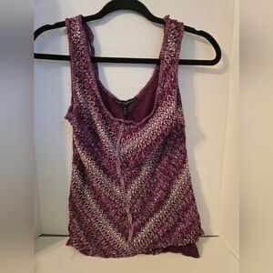 White House Black Market Purple Textured Tank Top Size XS